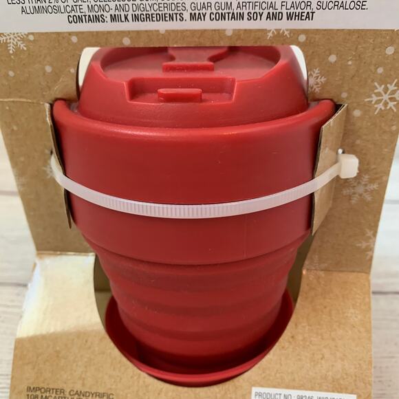 CandyRific Red Collapsible Reusable Silicone Mug 12oz - Picture 3 of 11